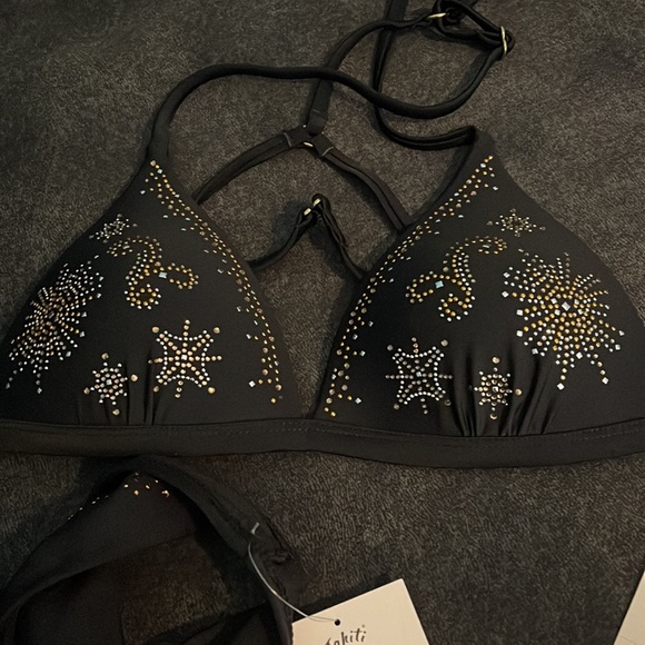 NWT: Black, Gold and Silver Two piece Tahiti Swim suit👙🖤 - Picture 11 of 12